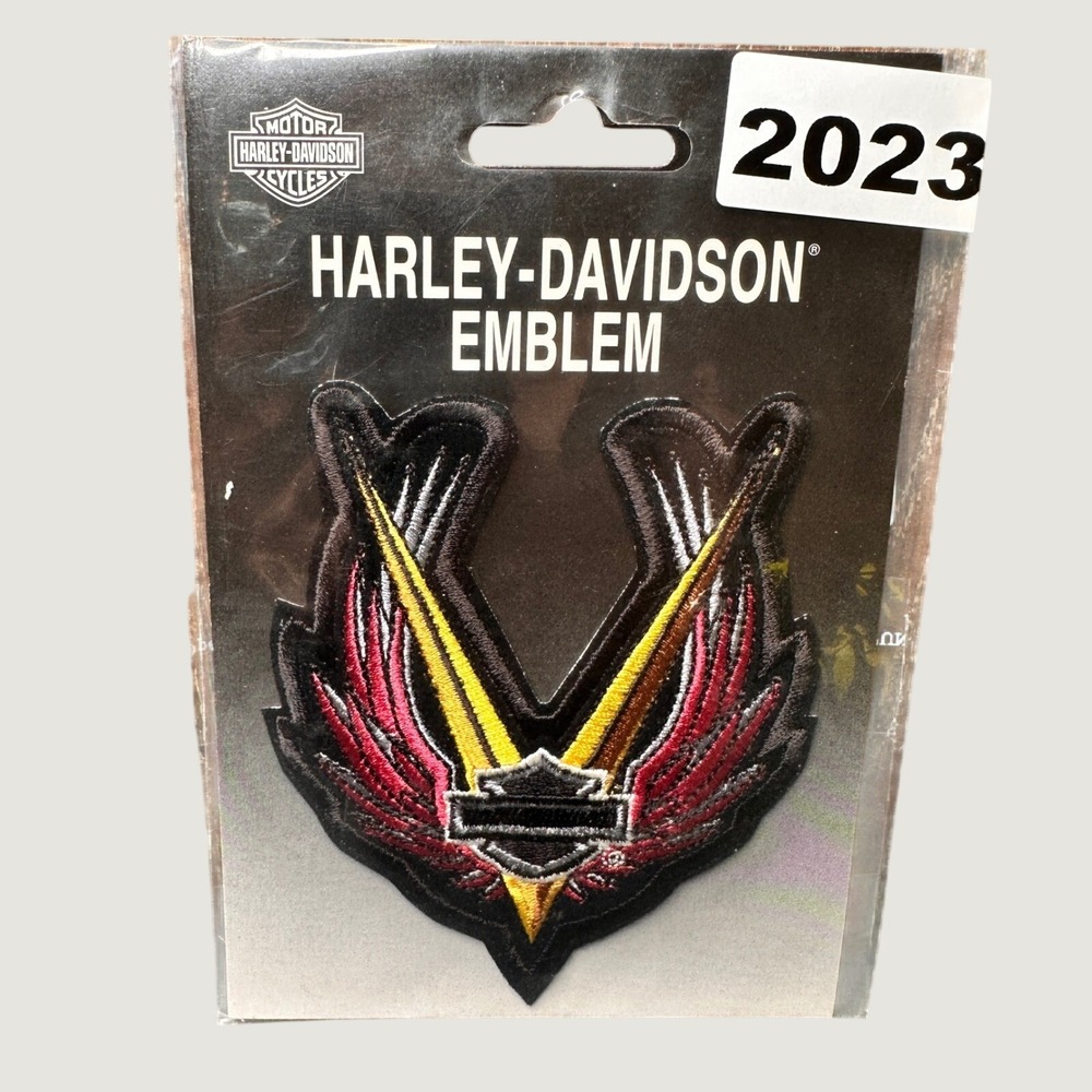 NEW 2005 Harley-Davidson 4" Embroidered Winged V-Twin Logo Patch Emblem RARE Y2K